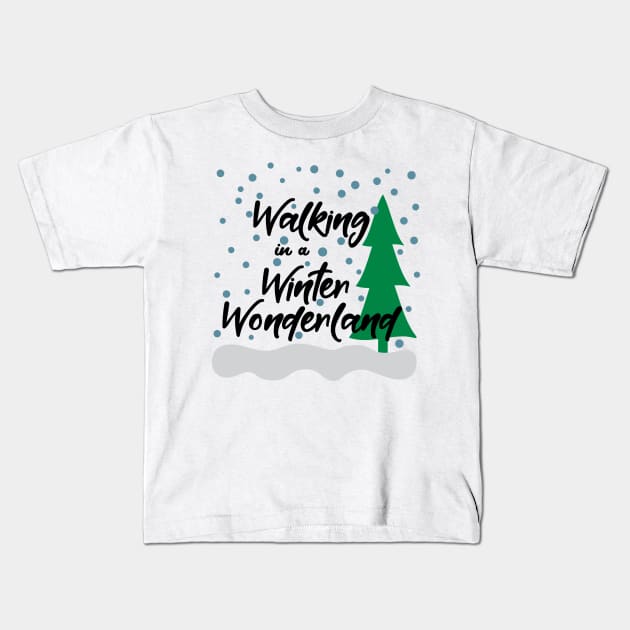 Walking in a Winter Wonderland Kids T-Shirt by Peach Lily Rainbow